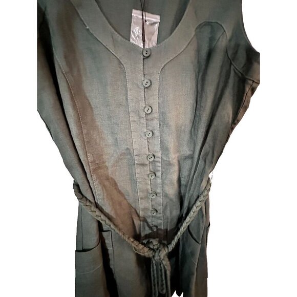 Joie Priya Waist Linen Romper in Jungle Green Size M Resort Wear Casual NWT - Picture 10 of 12